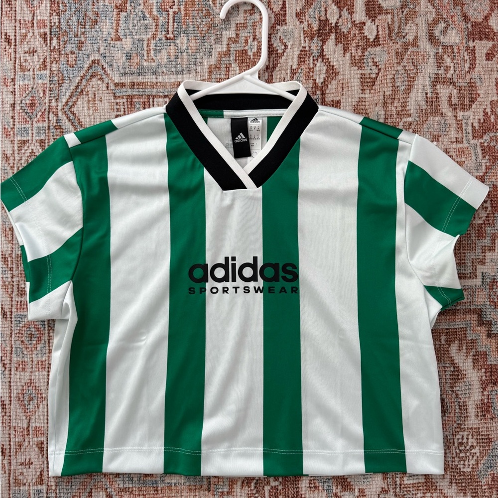 Adidas cropped soccer jersey t shirt